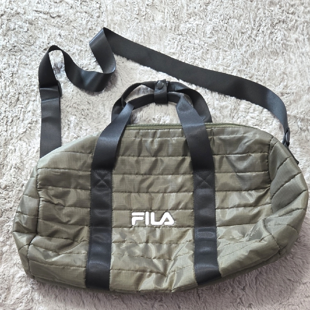 FILA Olive Green gym Duffel Bag